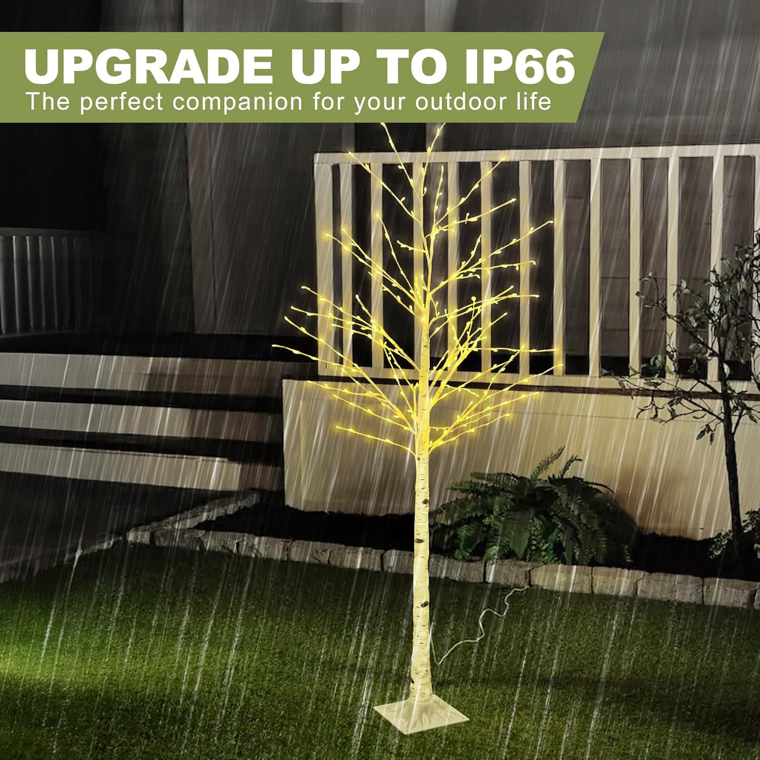 6FT Lighted Twig Birch Tree with Fairy Lights, 260 LED Birch Tree Lights with Timer for Indoor Outdoor Home Bedroom Party Christmas Decoration, Plug in, 2Pack