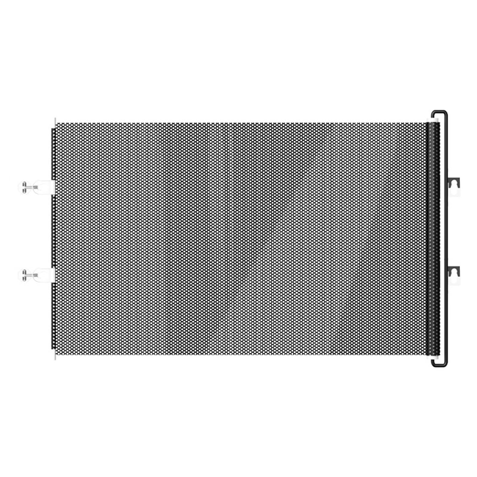 Retractable Mesh Pet Gate for Doorways and Stairs, Quick-Mount Indoor Barrier with Black Mesh Panel and 49.21 in Width Pet Gate Retractable Barrier Indoor Doorway Stair Opening Blocker Hallway