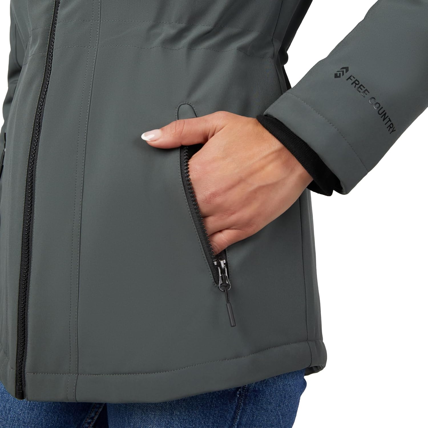 Free Country Women's Softshell Winter Coat Jacket Lined Warm Insulated Hooded Fleece Water & Wind Resistant Ski-Thermo Super