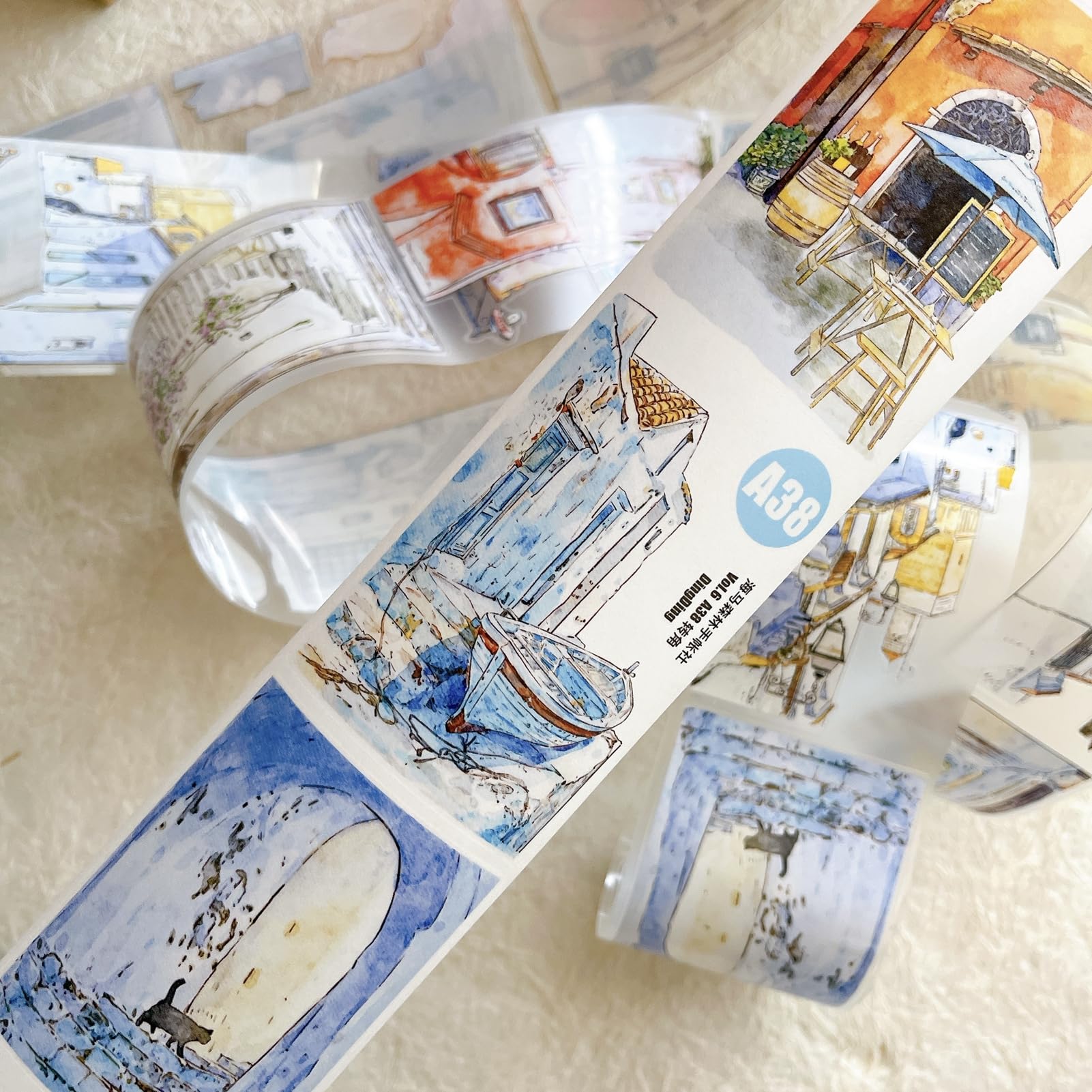 Bande De Ruban Adhésif Washi Avec Un Design Mignon Isolé Sur Fond Blanc Autocollant Papier Scotch 58433103