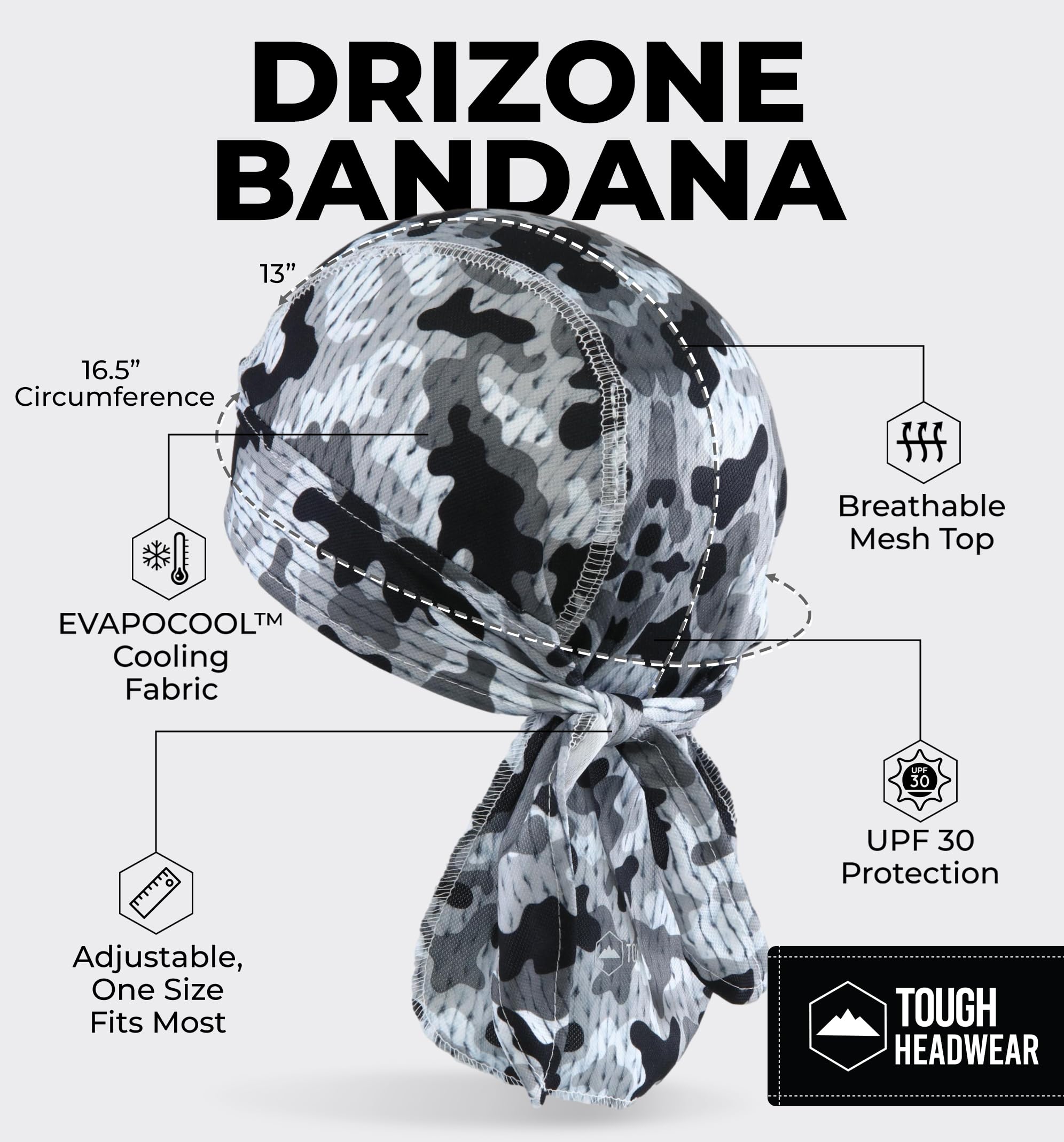 Cooling Helmet Liners - Do Rag Skull Caps for Men - Cooling Head Wraps Hard Hat Liner - — view 3