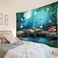 Vista 19 de LB Tapiz de mariposa Trippy para colgar en la pared, manta de tapiz estético psicodélico negro, decoración de pared de insectos de polilla colorida