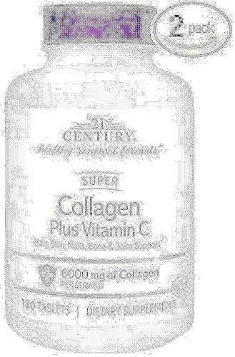 21st Century Super Collagen Plus C - 180 unidades, paquete de 2