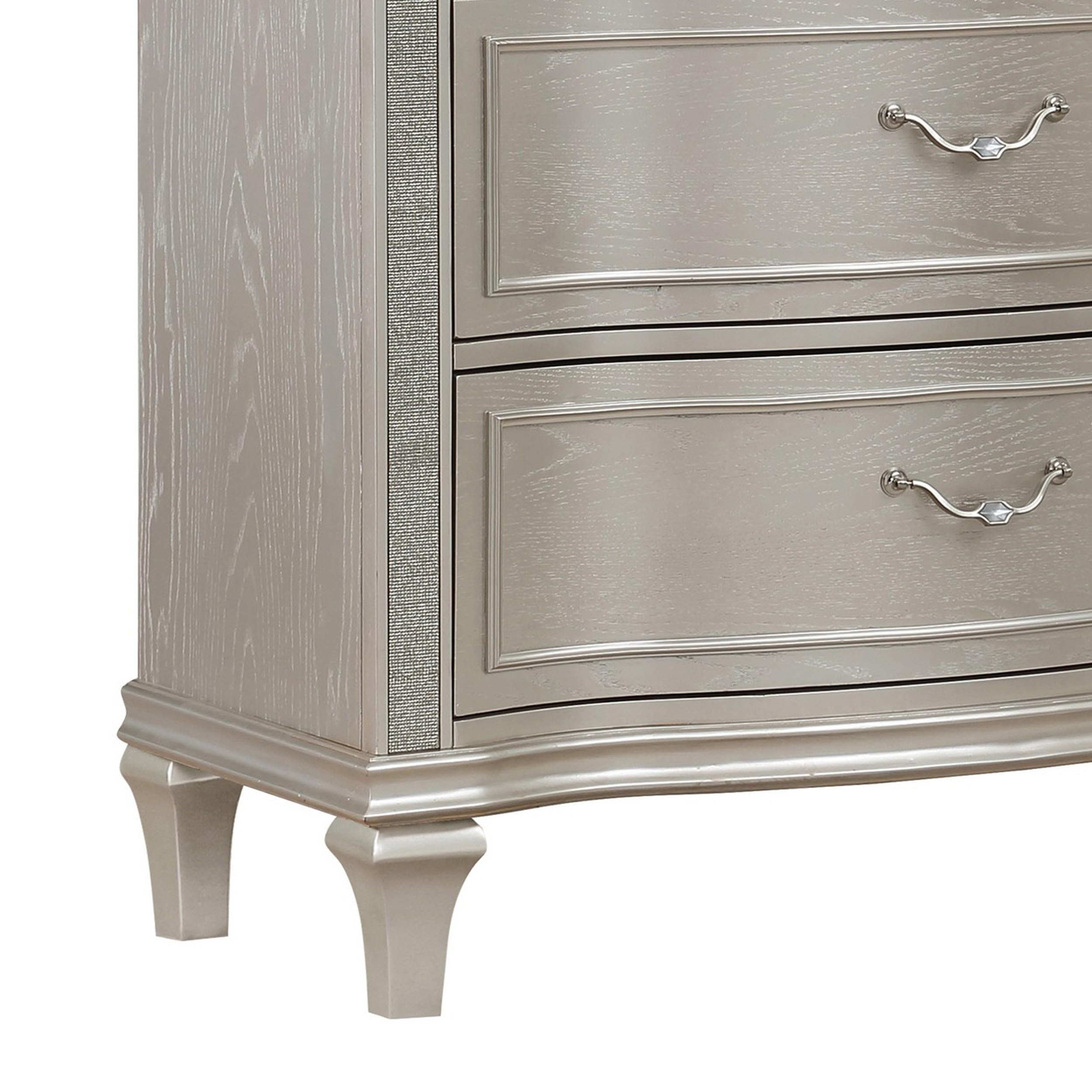 silver metal dresser Benjara Inz 60 Inch 6 Drawer Tall Chest, Elegant Trim, Classic, and Gray : Home & Kitchen Size:US 13 The Leather Dress Black KEY FEATURES Felt satin trim