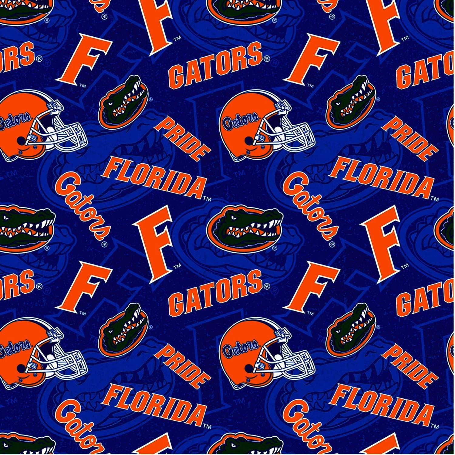NCAA Florida Gators 1178 Tone on Tone Orange/Green/Blue/White, Fabric by the Yard