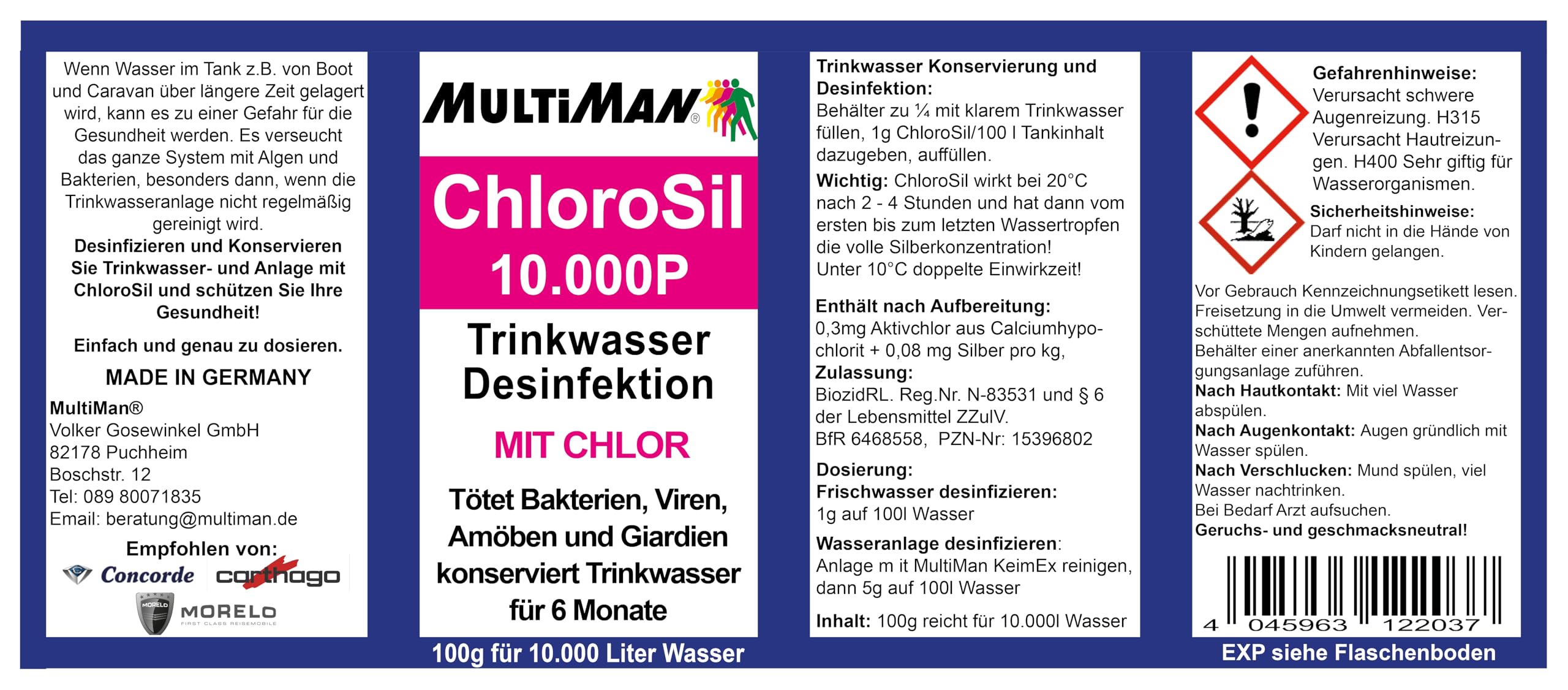 MultiSil ChloroSil Pulver 10.000 P 100 g