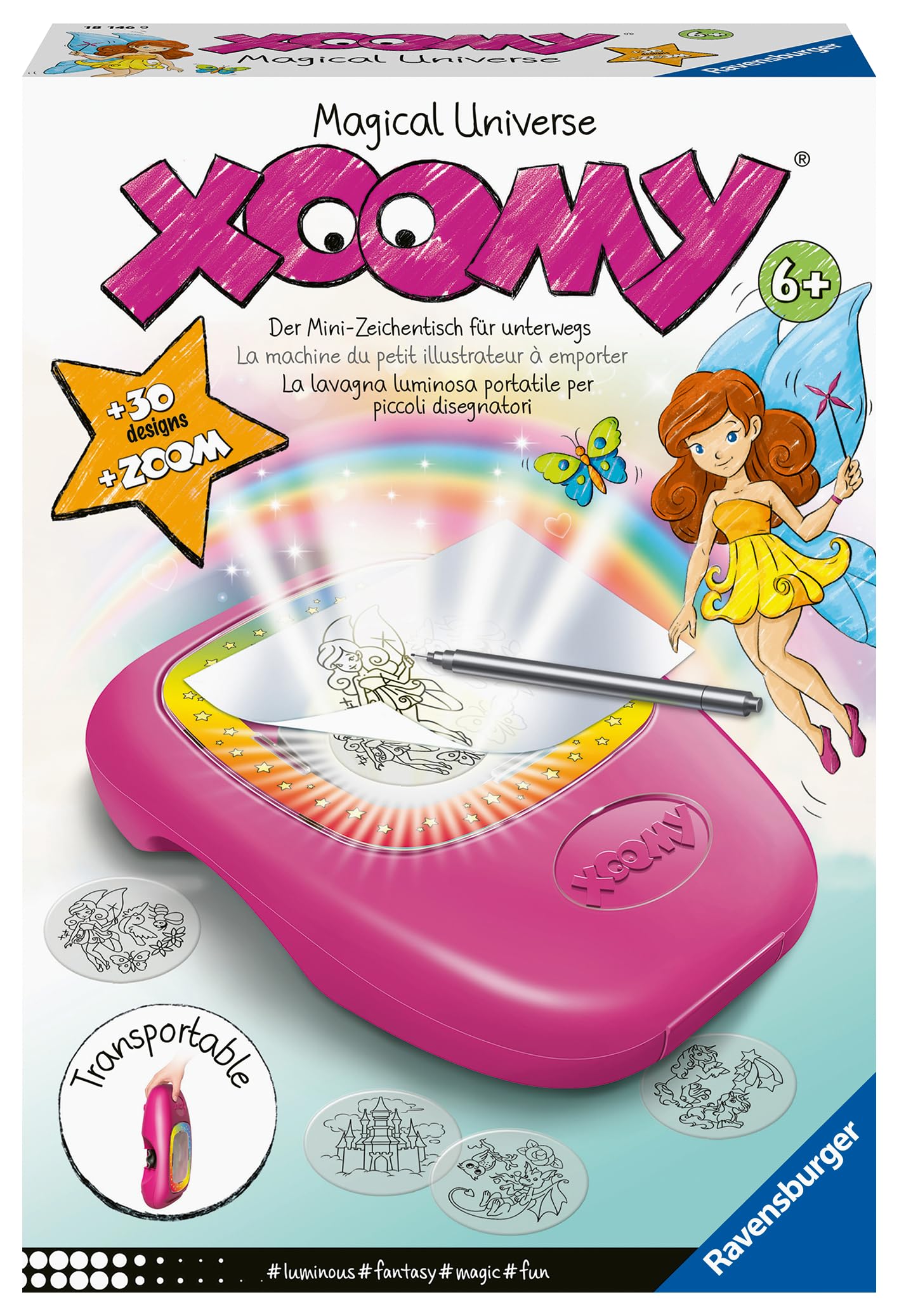 Ravensburger Xoomy Midi Magical Universe - Projektor zum Zeichnen toller Motive für Kinder ab 6 Jahren, kreatives Zeichnen und Malen für Mädchen und Jungen - 18146