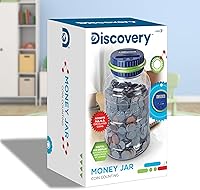 Vista 8 de Discovery Kids - Tarro de dinero digital con pantalla LCD cuentamonedas y tapa giratoria, lleva un registro del saldo, moneda estadounidense