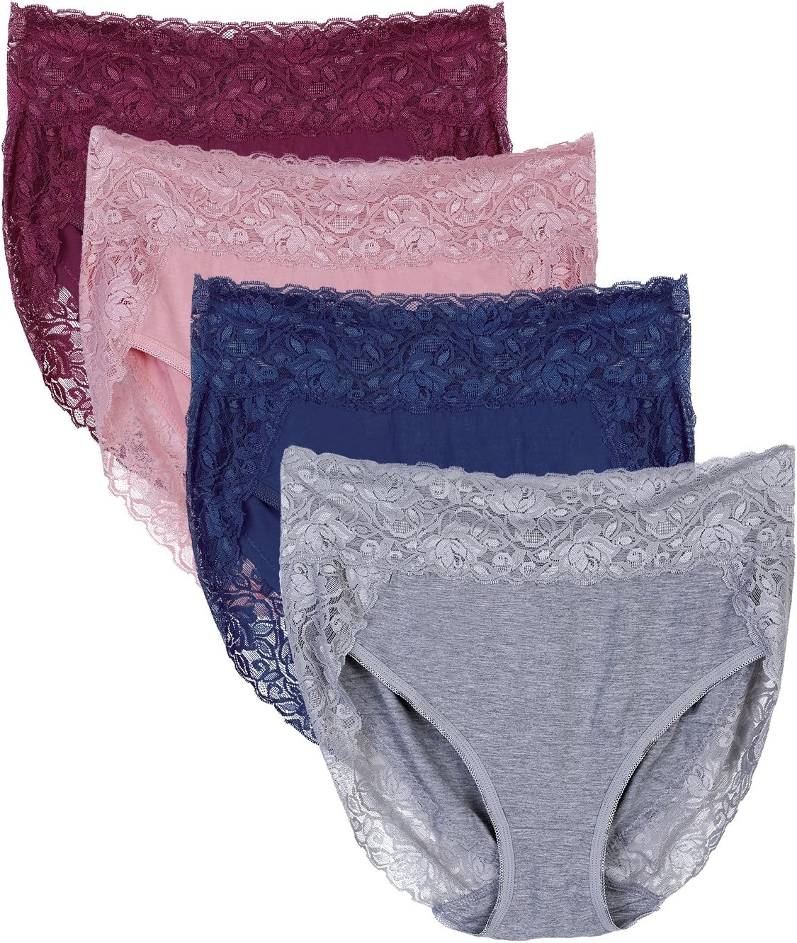Woman Hispter Lace Sexy Large Size Briefs Underwear Pack Of 4