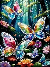RICUVED Fantasy Schmetterling Diamond Painting,5D Diamant Painting Bilder Erwachsene Tiere Diamond Painting Kinder, Full Drill Diamond Art Diamant Malerei Bilder für Home Dekor 30x40cm