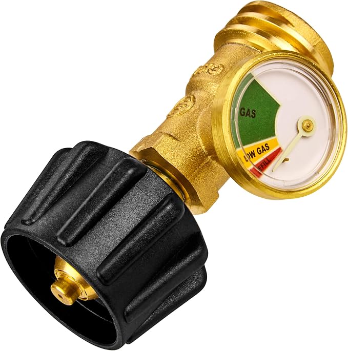 Flame King Propane Tank Gauge: Monitor Gas Pressure & Detect Leaks with Color-Coded Indicator