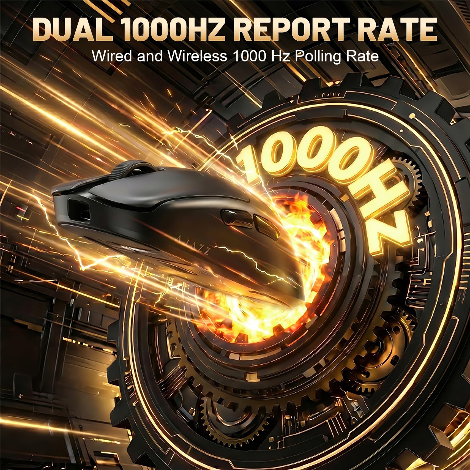 A.JAZZ AJ159 V2 Souris Gaming Sans Fil Ultra Légère À Batterie Remplaçable À Chaud, Deux Batteries 300mAh Et Station De Charge, 54g Léger, Capteur PAW3395, 32000 DPI Compatible PC Et Mac (Noir)