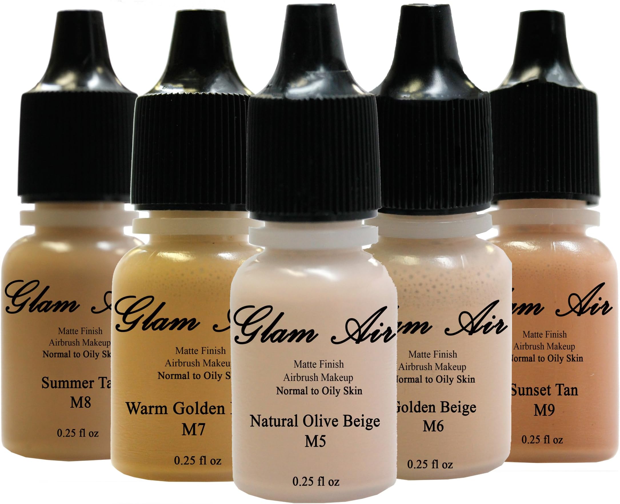 Glam Air Brush Foundation Makeup"long Lasting" Flawless, Beautiful, Natural Looking Skin with Glam Air (ALL SPICE M12)