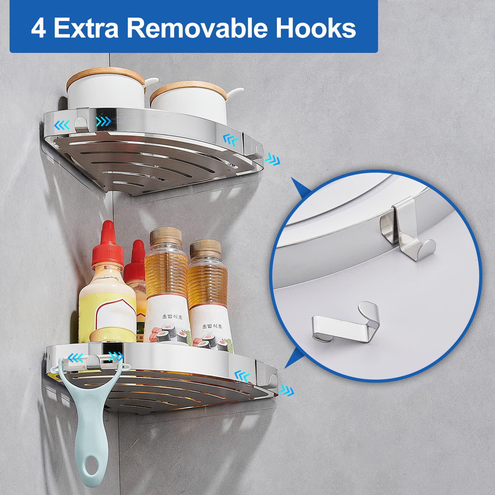 Étagère Douche Porte Savon Douche Salle De Bain Rangement Douche Sans Percage Avec Porte Savon