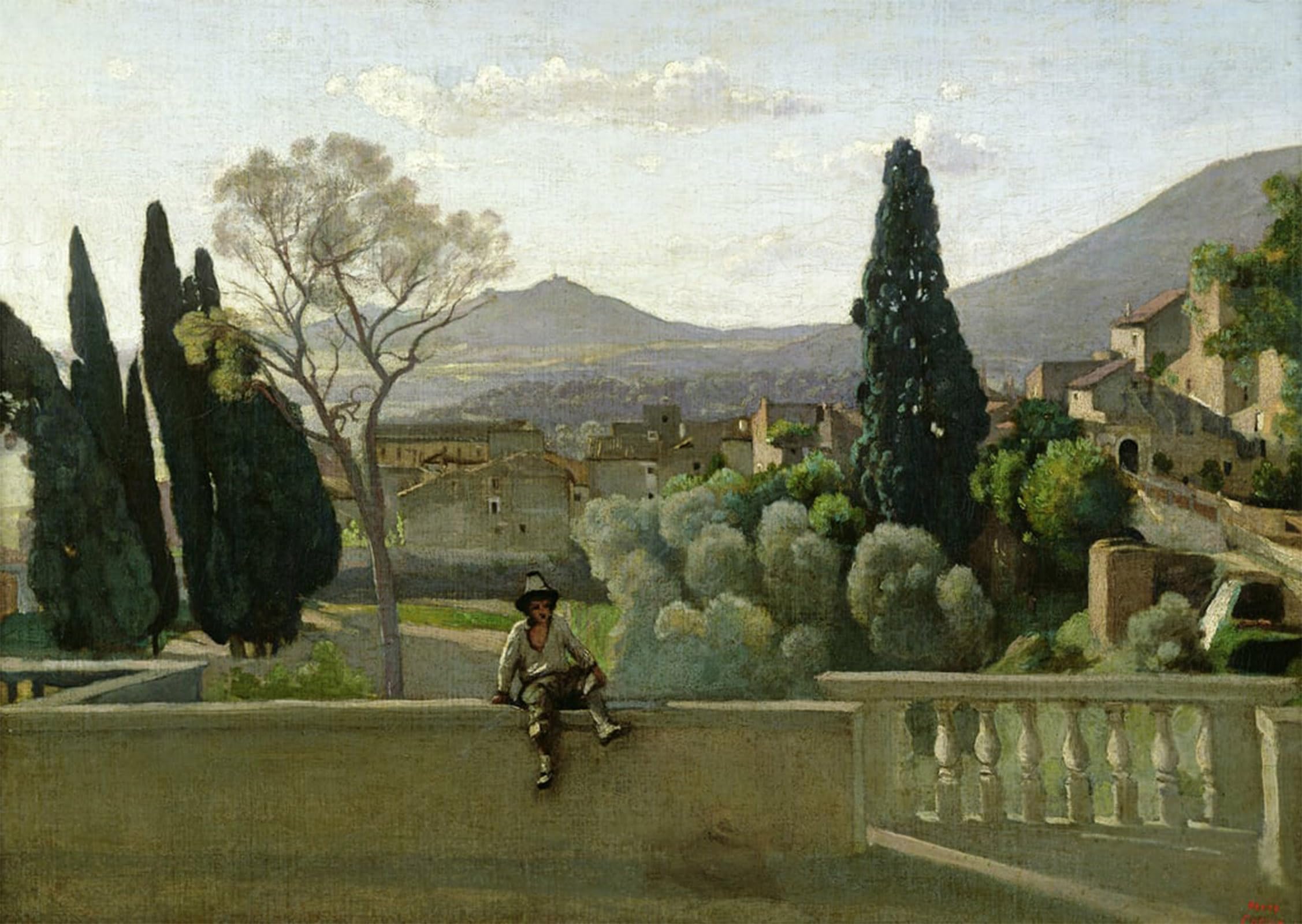 POSTERIIk Famous Print Pop Art Wall Art Graffiti The Gardens of the Villa dEste Tivoli by Jean Baptiste Camille Corot Art Prints for Home Decor 60x90cm