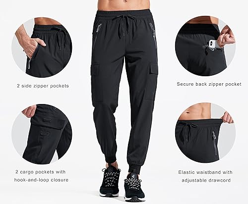 Miniatura 3 de Libin Pantalones deportivos ligeros para hombre, de secado rápido, para senderismo, correr, entrenamiento, atletismo, viajes, uso casual, al aire