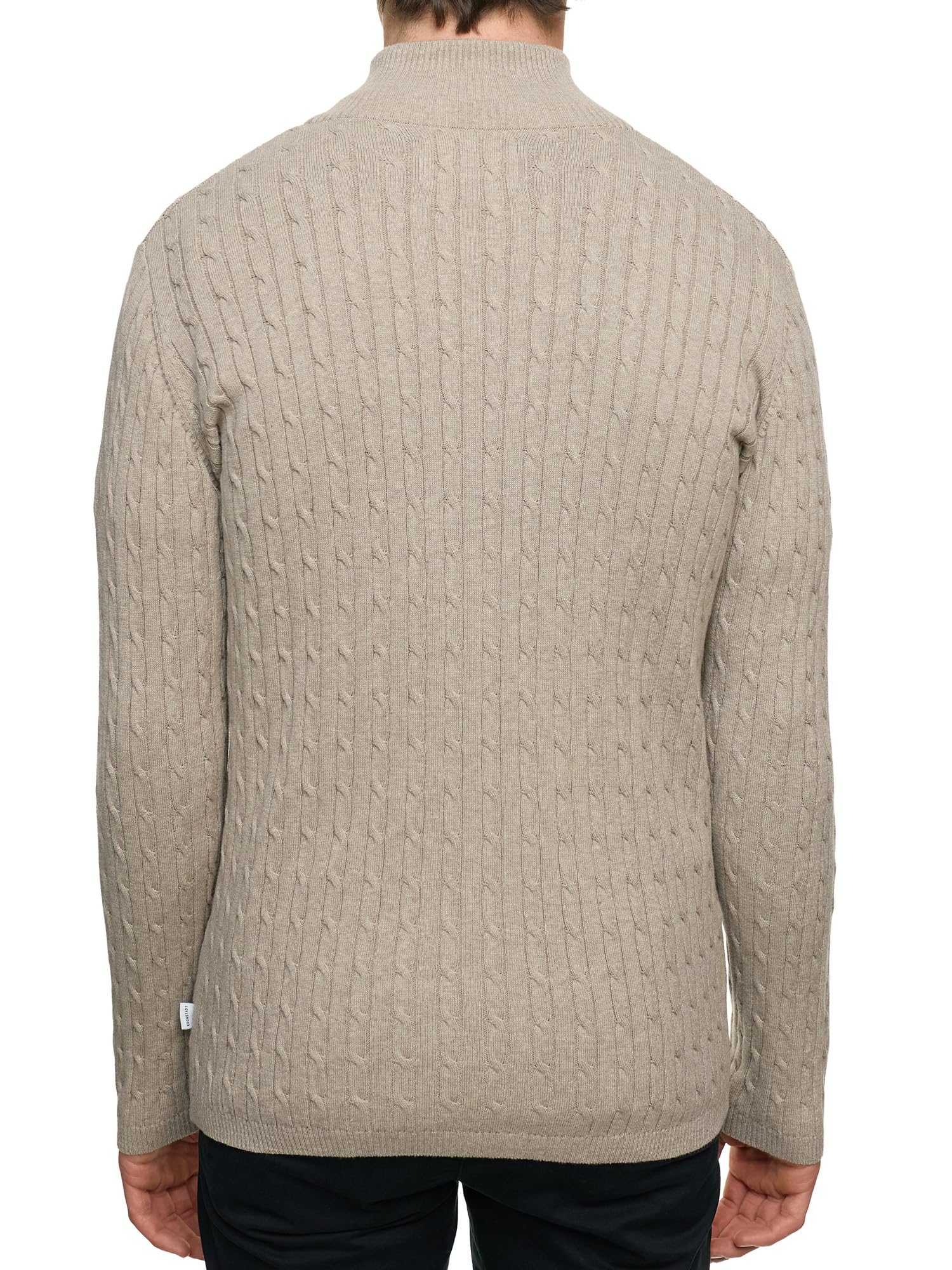 KRONSTADT Herren KSCable Zip Strickjacke mit Stehkragen und Reißverschluss | Fein-Strick Cardigan für Männer