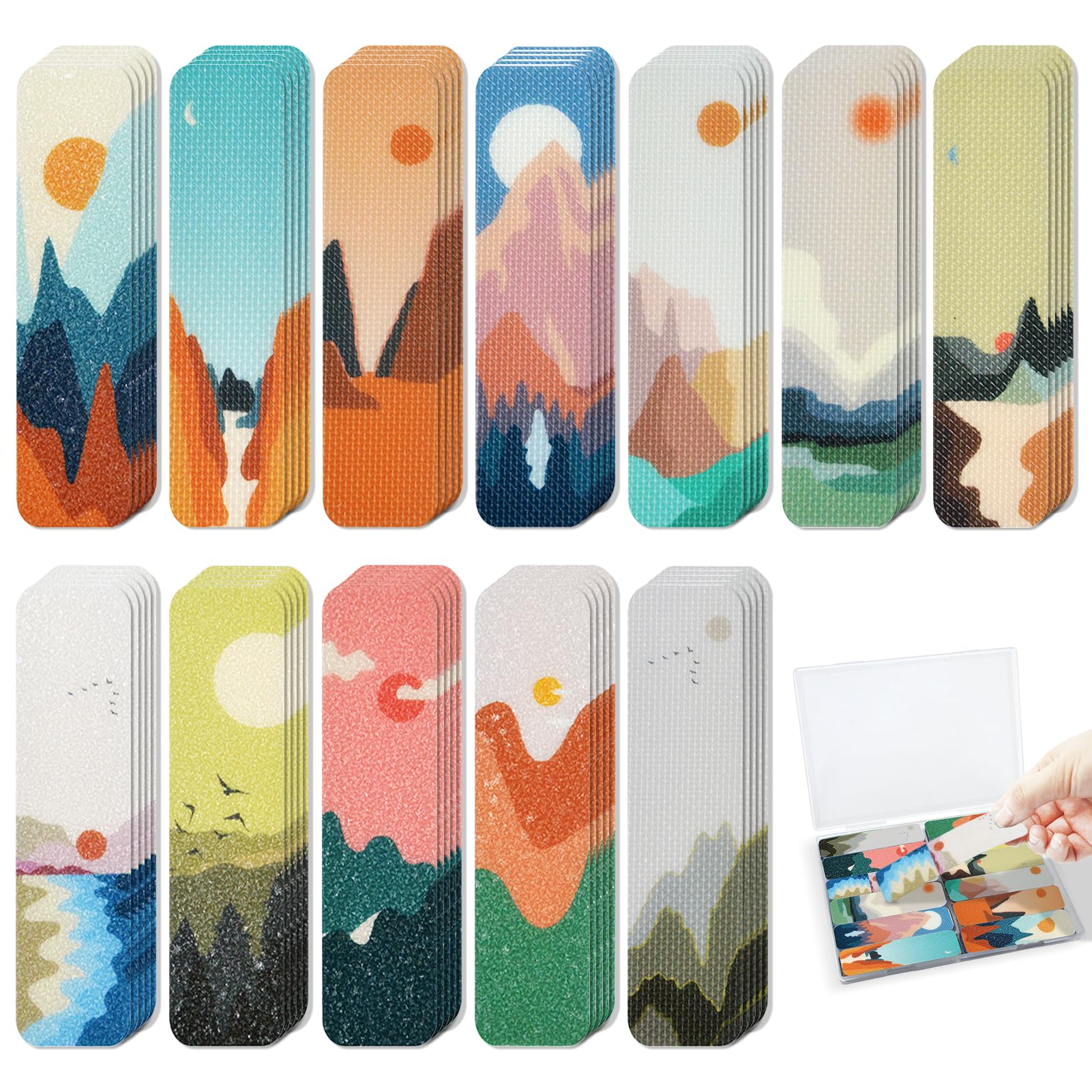 120 Pieces Anxiety Sensory Stickers with 2 Textured Stickers - Desk Fidget and Calming Stickers with Storage Box for Adults & Teens - Anxiety Relief