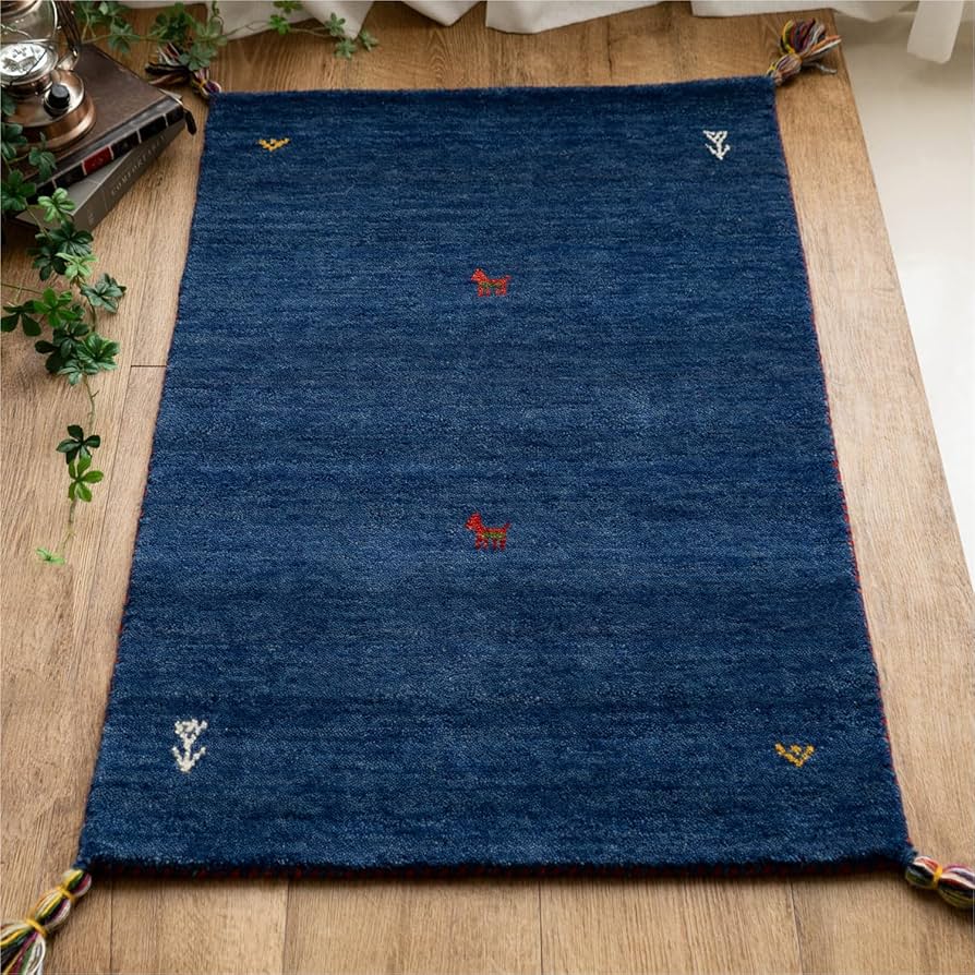 Amazon | サヤンサヤン 手織り ギャベ ギャッベ 玄関マット 室内