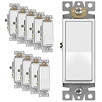 Vista 2 de ENERLITES Elite Series - Interruptor basculante decorativo sin tornillos, 3 vías o unipolar, 3 cables, tornillo de conexión a tierra, grado