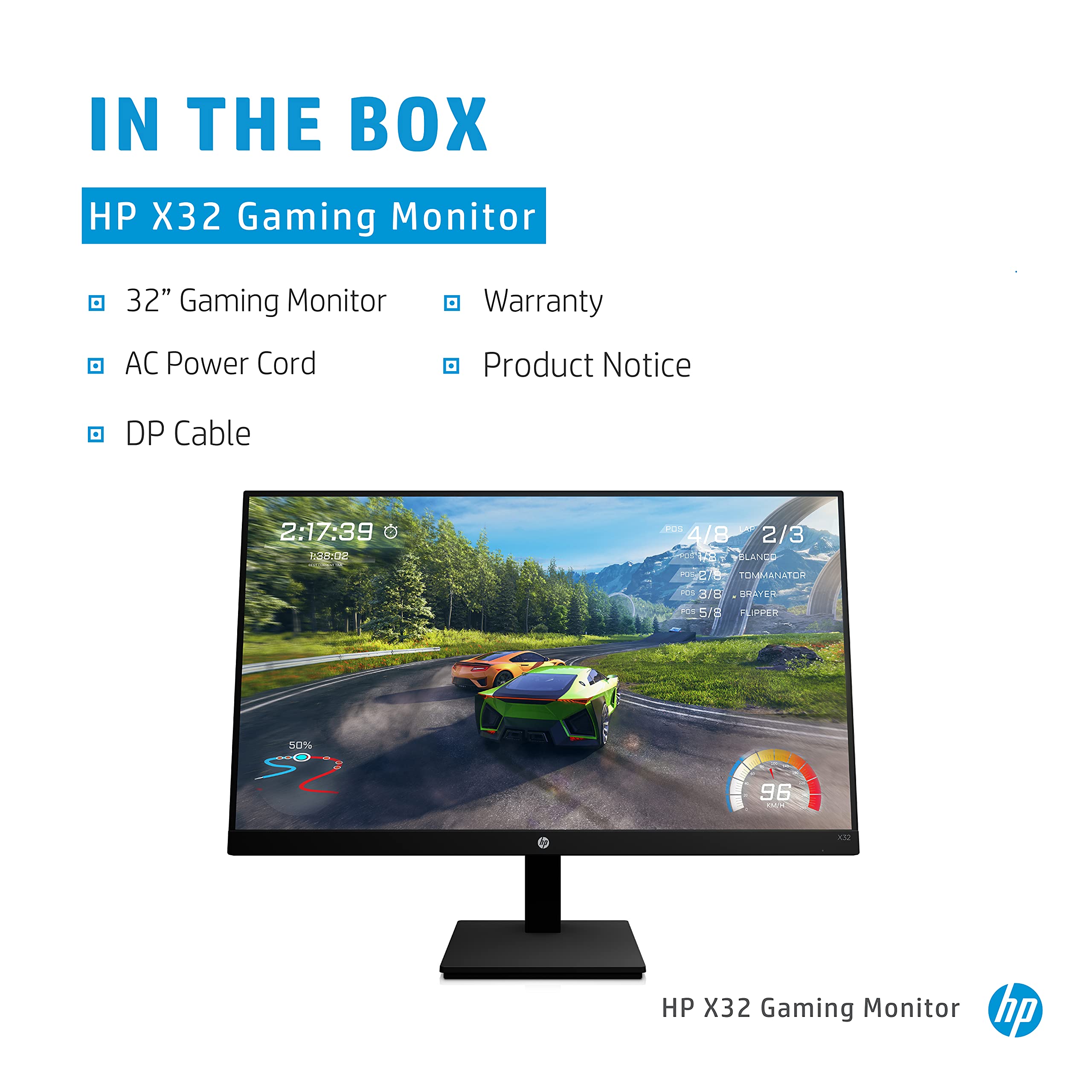 HP X32 Gaming Monitor, 165Hz, IPS, Quad HD (2560 x1440
