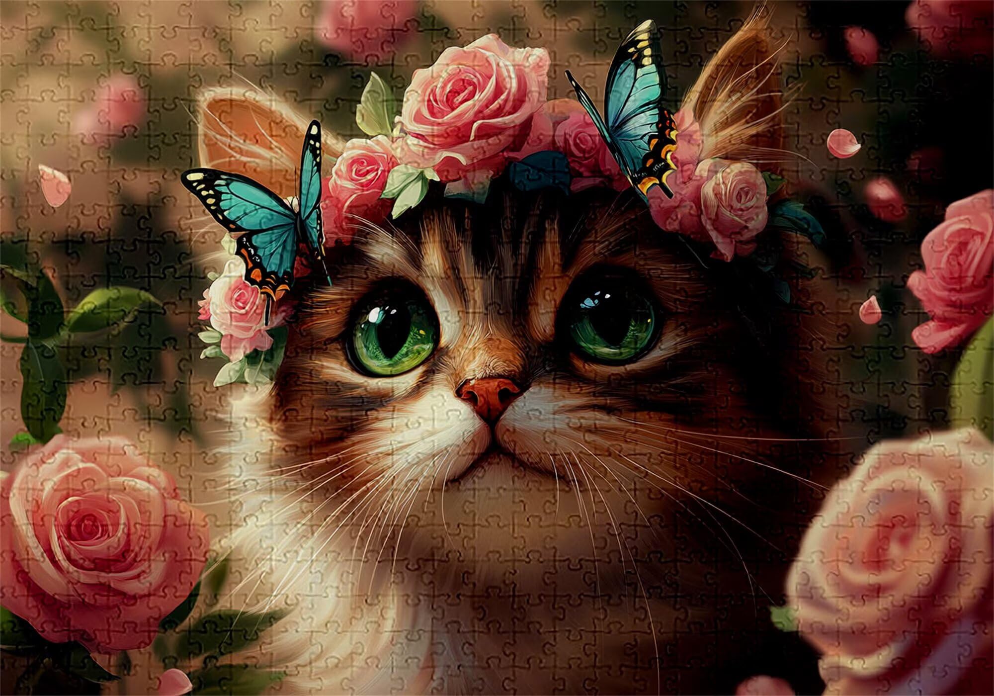 Puzzle 4000 elementów kot puzzle dla dorosłych kwiaty 141x87cm Unikalne rzemiosło klasyczne 3D drewniana układanka do rodzinnych gier biznesowych, układanka do samodzielnego wykonania nawet do