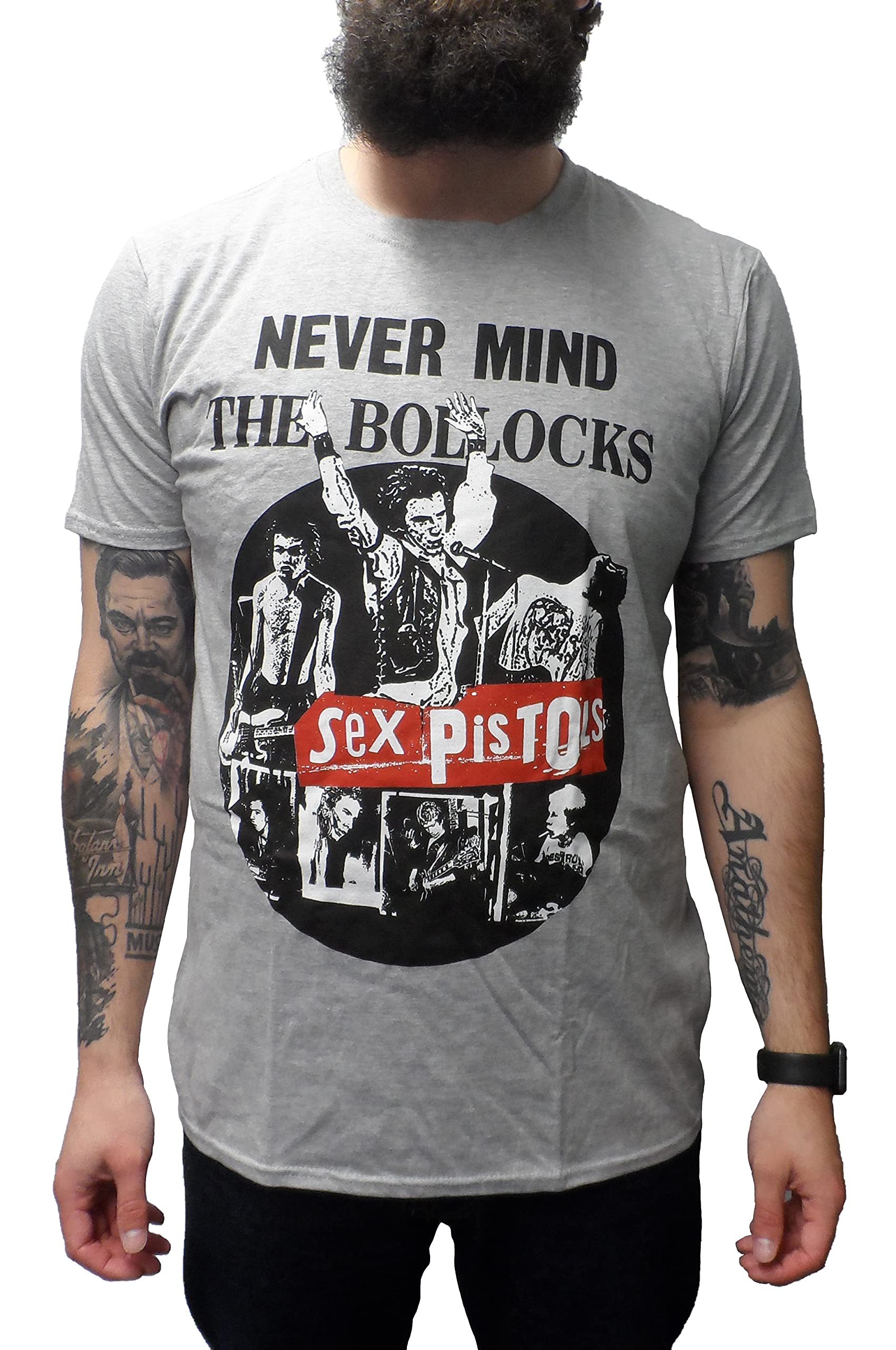 Mazeys Mens Official Sex Pistols T Shirts (Medium, NMTB Grey)