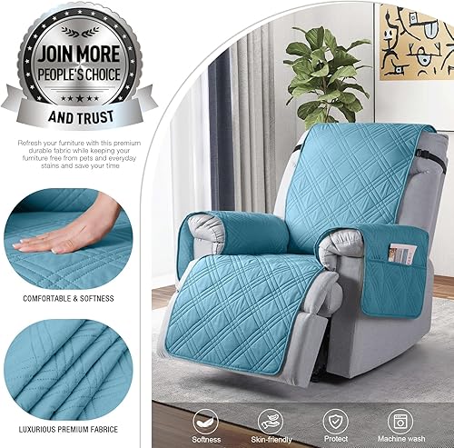 Miniatura 214 de TAOCOCO Funda para silla reclinable 100% impermeable, fundas antideslizantes para silla reclinable con bolsillo, protector de muebles lavable
