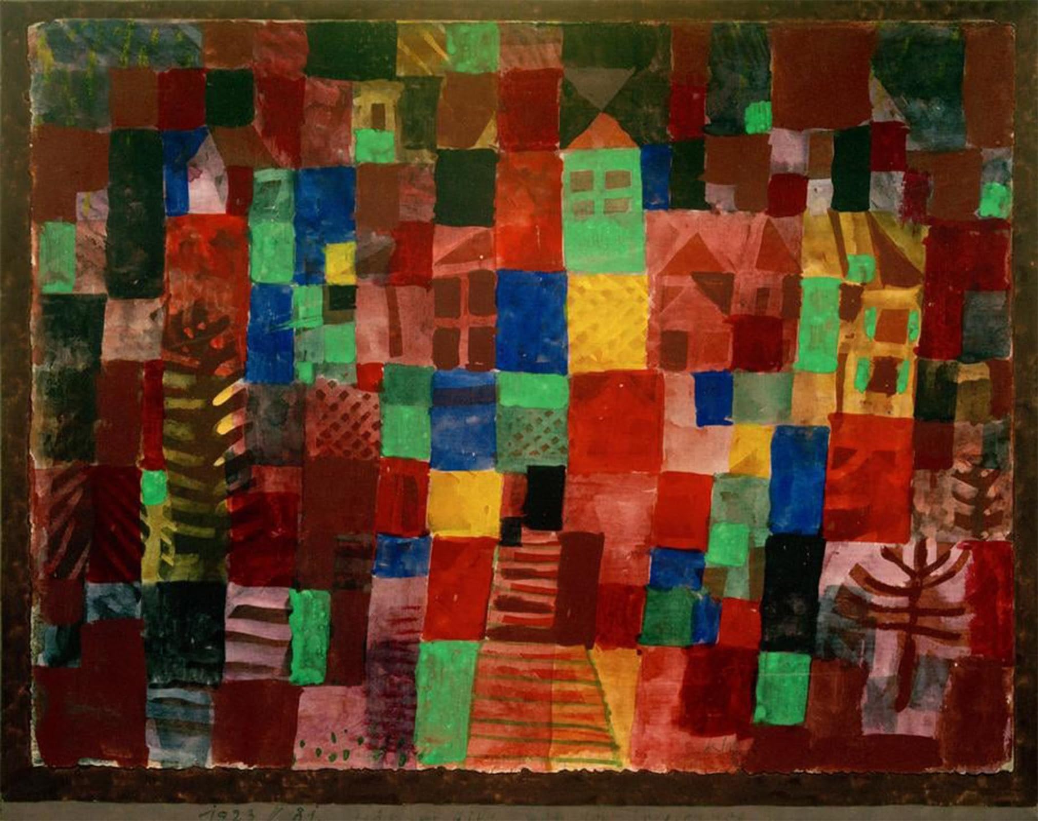POSTERIIk Vintage Print Pop Art Landscape Artwork Houses with stairway by Paul Klee Art Prints for Office Home Decor 60x90cm