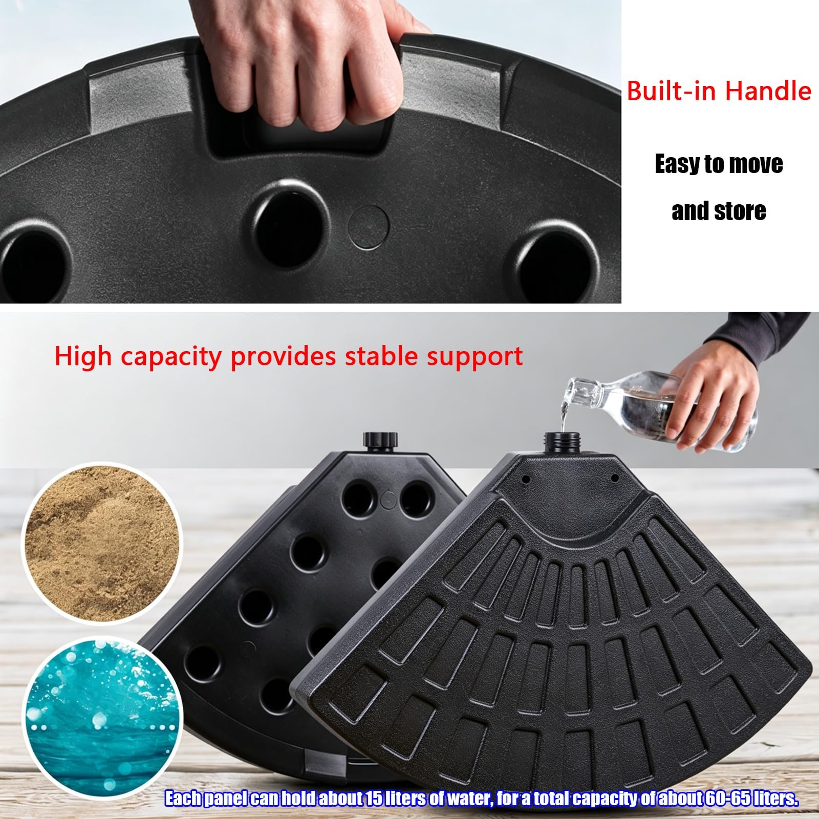 Questo Supporto per contrappeso per ombrellone, Base per ombrellone, 4 basi per ombrellone a Forma di ventaglio,