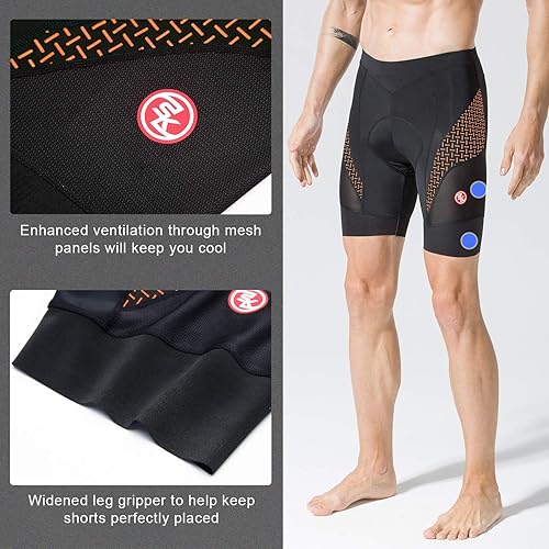 Vista 4 de Men's Cycling Shorts Padded Bicycle Riding Half Pants Bike Biking Cycle Tights