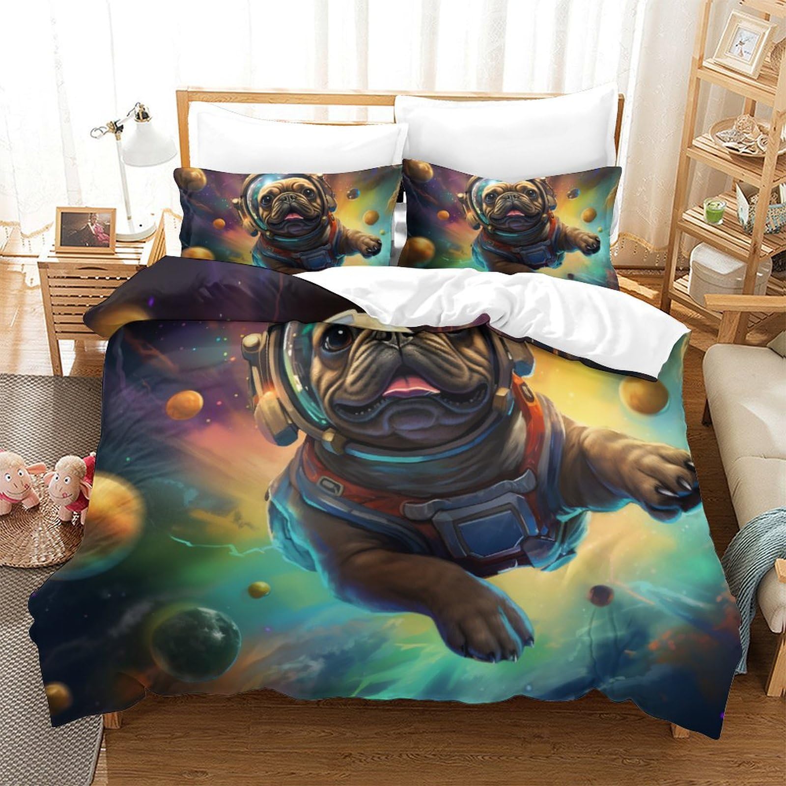 Parure bouledogue français 260x220cm pour réchauffer l'ambiance de votre chambre