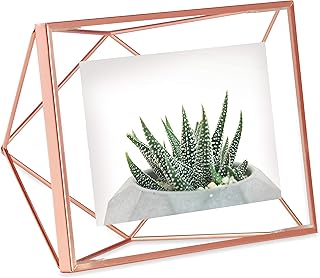 Umbra Prisma Picture Frame, 4x6 Metal Photo Display for Desk or Wall, 4" x