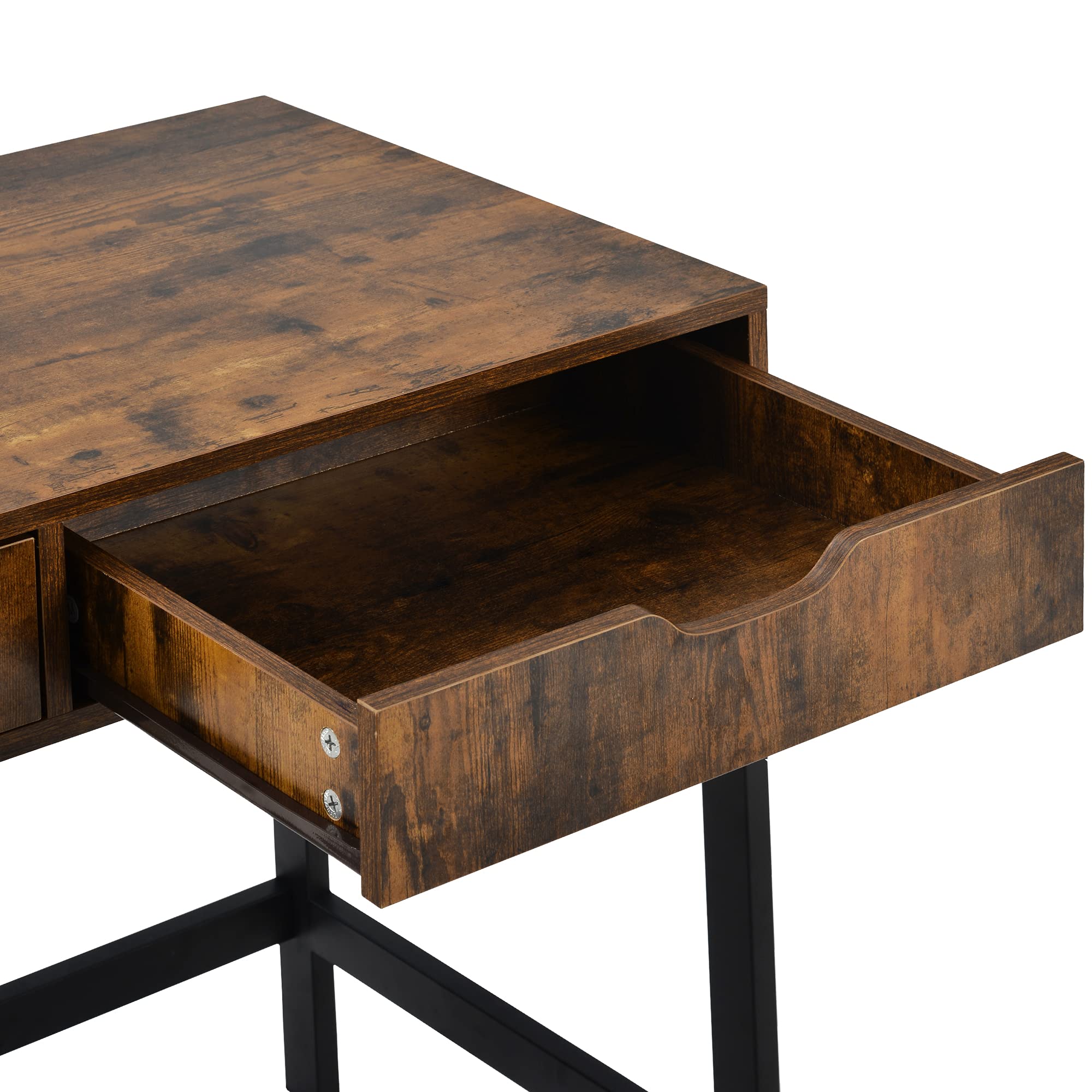 Merax Computer Desk With Storage And Shelf Office, Brown - View #8