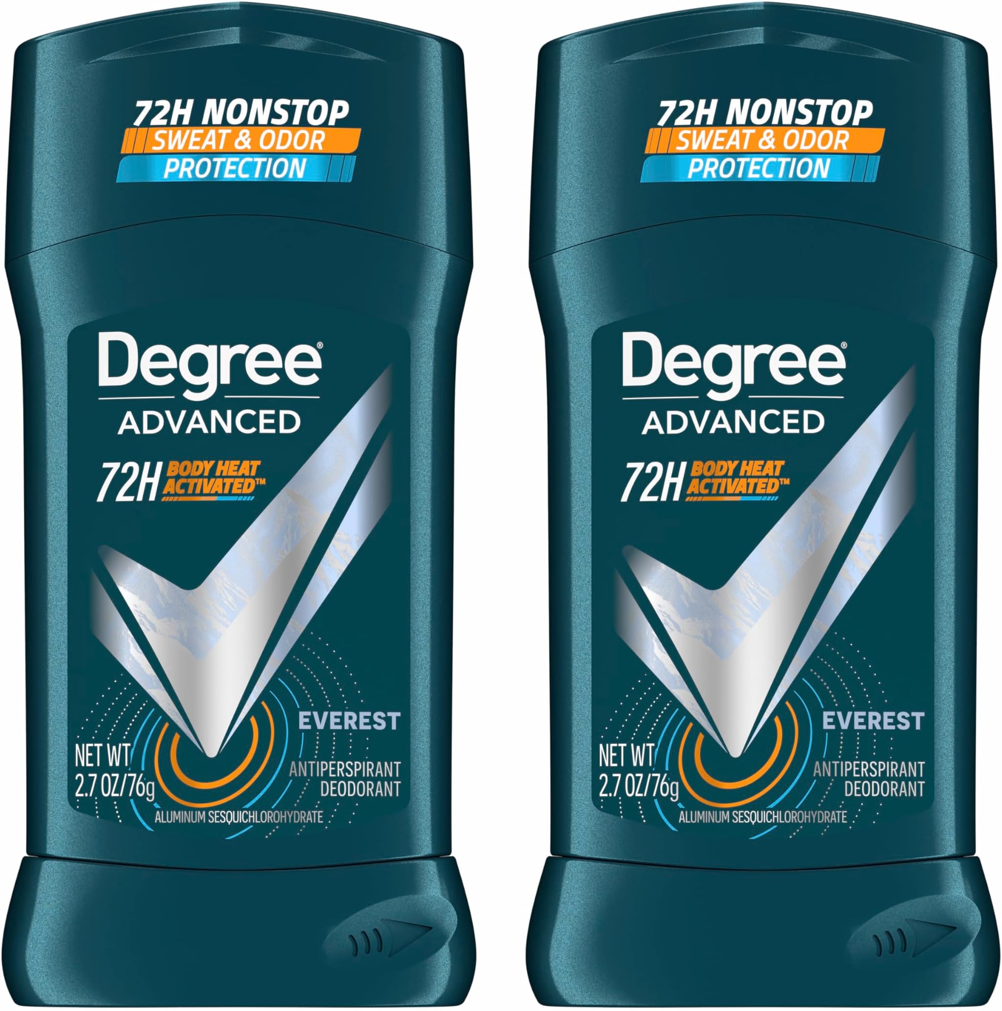 Men Advanced Antiperspirant Deodorant Everest 2 Count 72-Hour Sweat and Odor Protection Antiperspirant For Men With Body Heat Activated Technology 2.7 oz