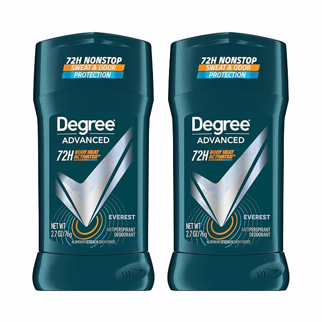 Degree Men Advanced Antiperspirant Deodorant Everest 2 Count 72-Hour Sweat and Odor Protection Antiperspirant For Men With Body