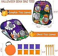 Vista 2 de Juegos de Halloween para fiesta de niños, juegos de lanzamiento de bolsas de calabaza fantasma, juegos de fiesta de Halloween, juegos de carnaval