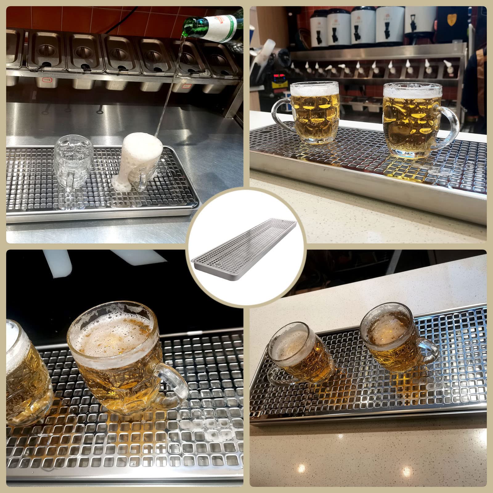 Abtropfschale Edelstahl 40cm - Für Kegerator & Hausbar Ohne Abfluss