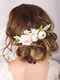 Kercisbeauty Floral Bridal Boho White Hair Comb Photo Shoot Hair Wreath Crown Spring Wedding Hair Piece Barrette Prom Girl Halloween Festival