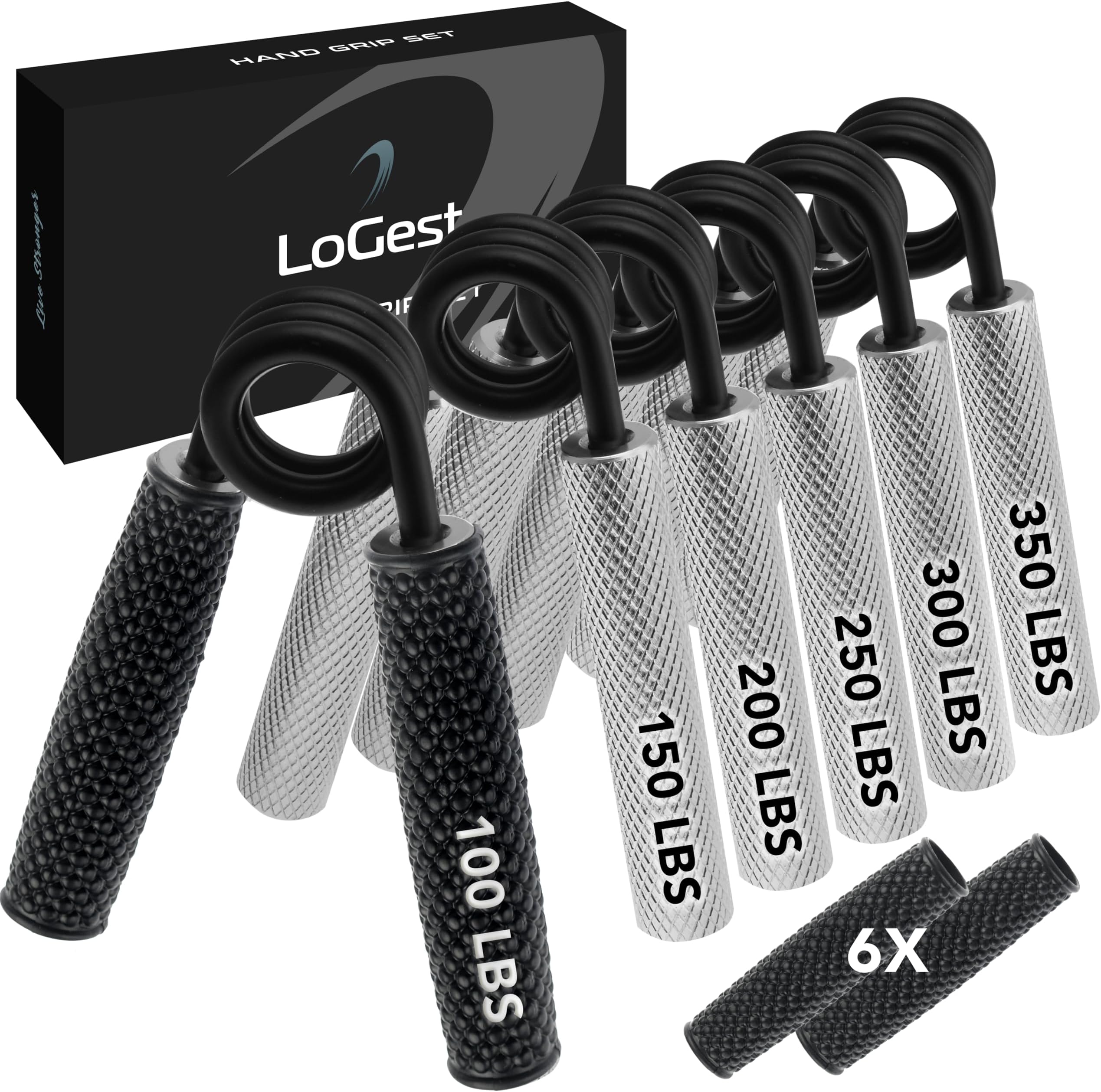Metal Hand Grip Set, 100LB350LB 6 Pack No Slip HeavyDuty Grip