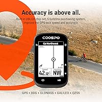 Vista 2 de COOSPO CS500 Computadora de Bicicleta Inalámbrica, GPS de Ciclismo de 6.6 cm LCD con Navegación de Ruta, Velocímetro de Bicicleta Bluetooth 5.0 ANT