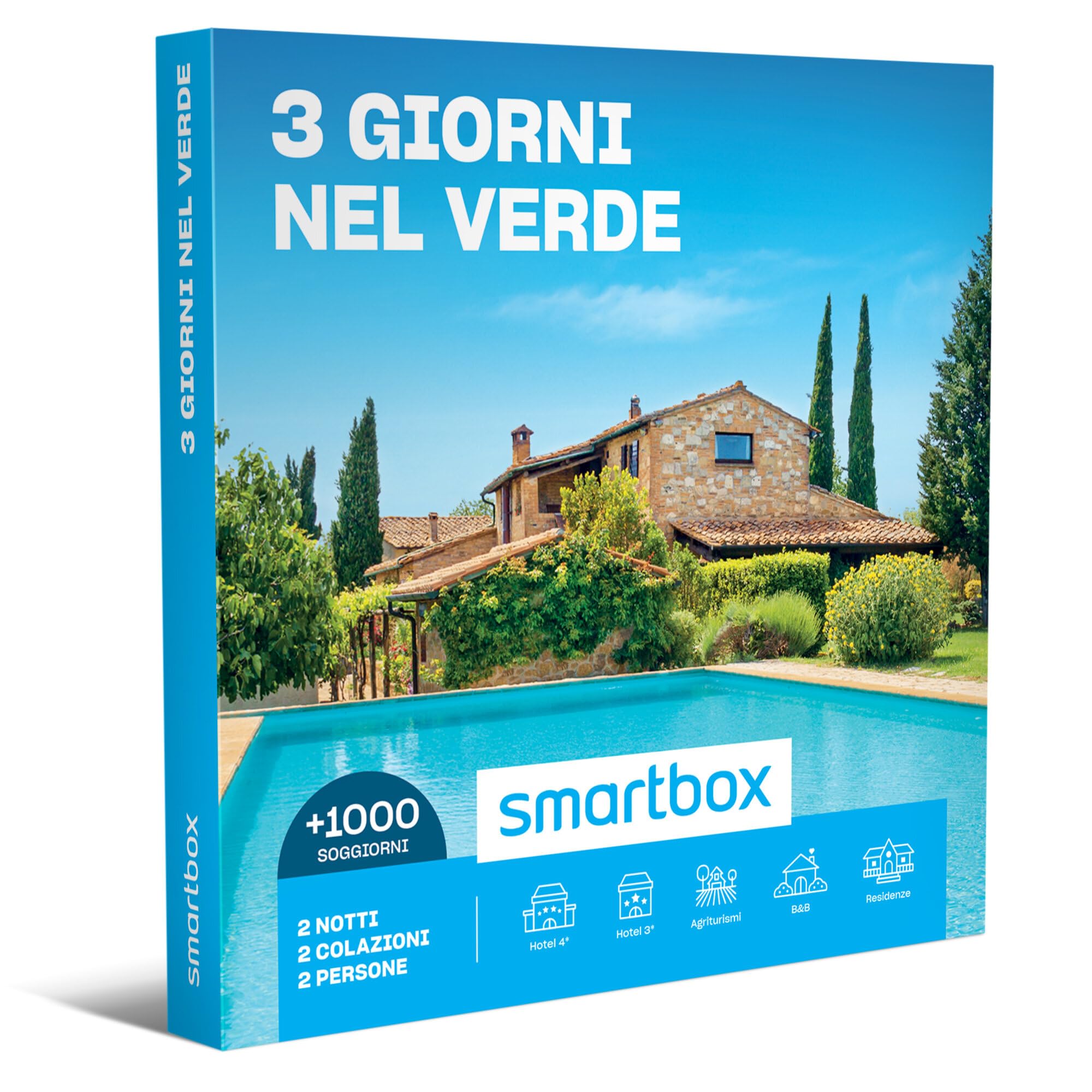 Smartbox - Cofanetto Regalo per Uomo o Donna - 3 Giorni nel Verde - Idee Regalo Originale - 2 Notti con Colazione per 2 Persone