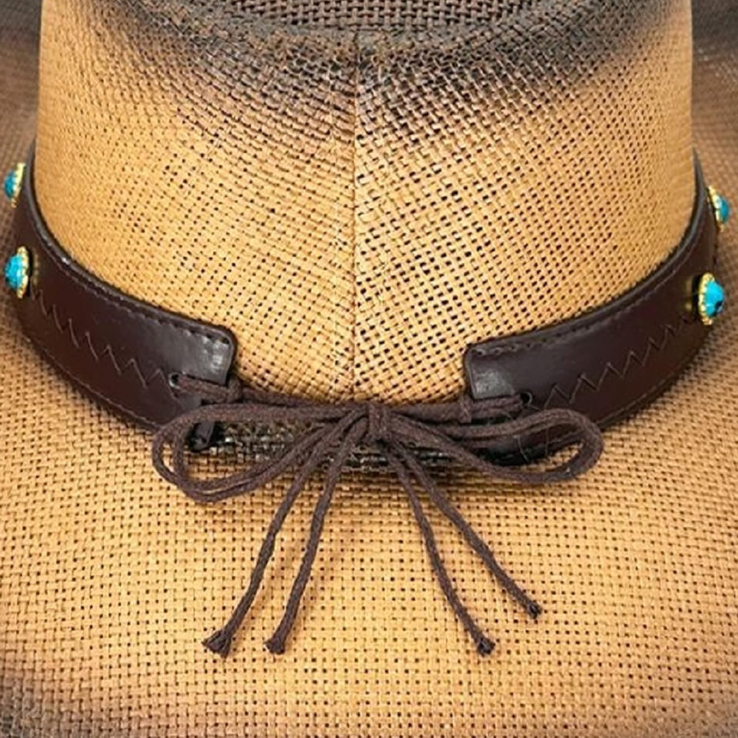 American Western Straw Cowboy Hat Men's Womens Hard Patriotic Classic Hard Shell Sun Protection Hats - Image 2