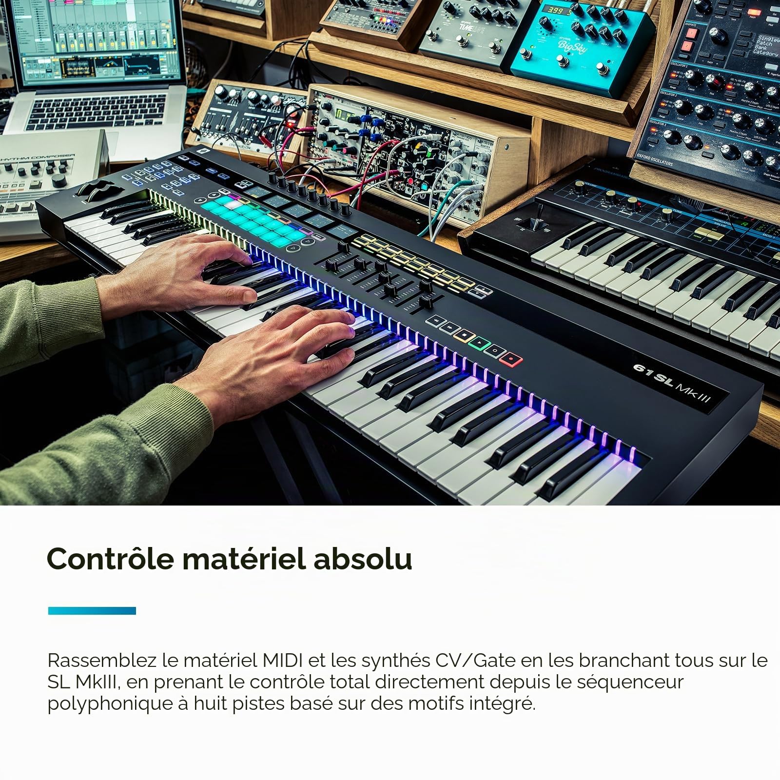 Novation 61SL MkIII Clavier maître MIDI de 61 touches et séquenceur offrant une intégration avec les STAN