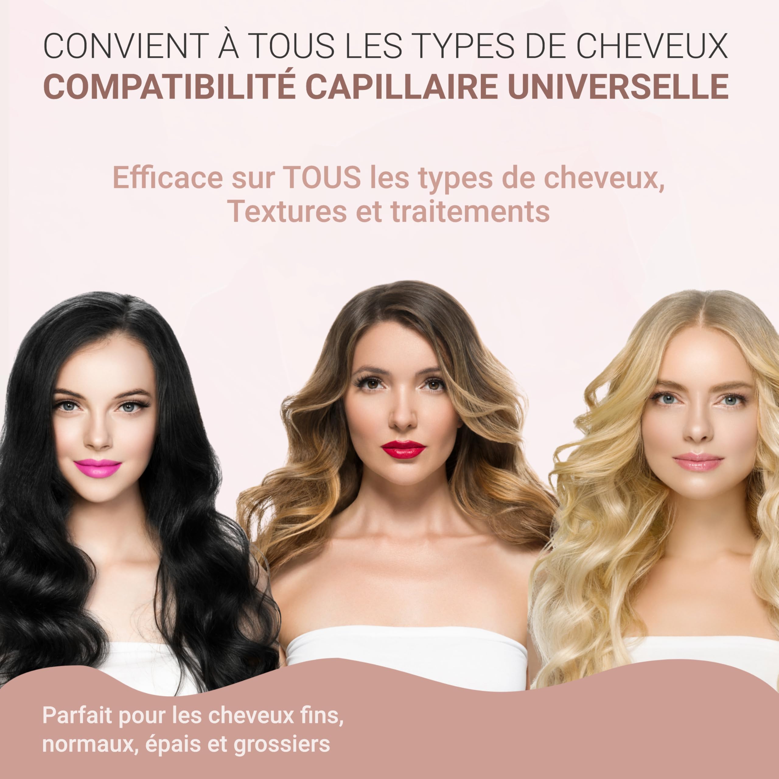 Golden Curl Boucleur a Cheveux Professionnel - 5 Ans de Tranquillité - Fer à Boucler et Friser - Appareil et Outil de Coiffure Hair Curler Onduleur de Cheveux (18 mm – 25 mm, Or Rose)
