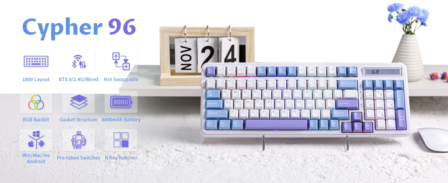 Amazon.com: EPOMAKER Cypher 96 Wireless Gaming Keyboard with