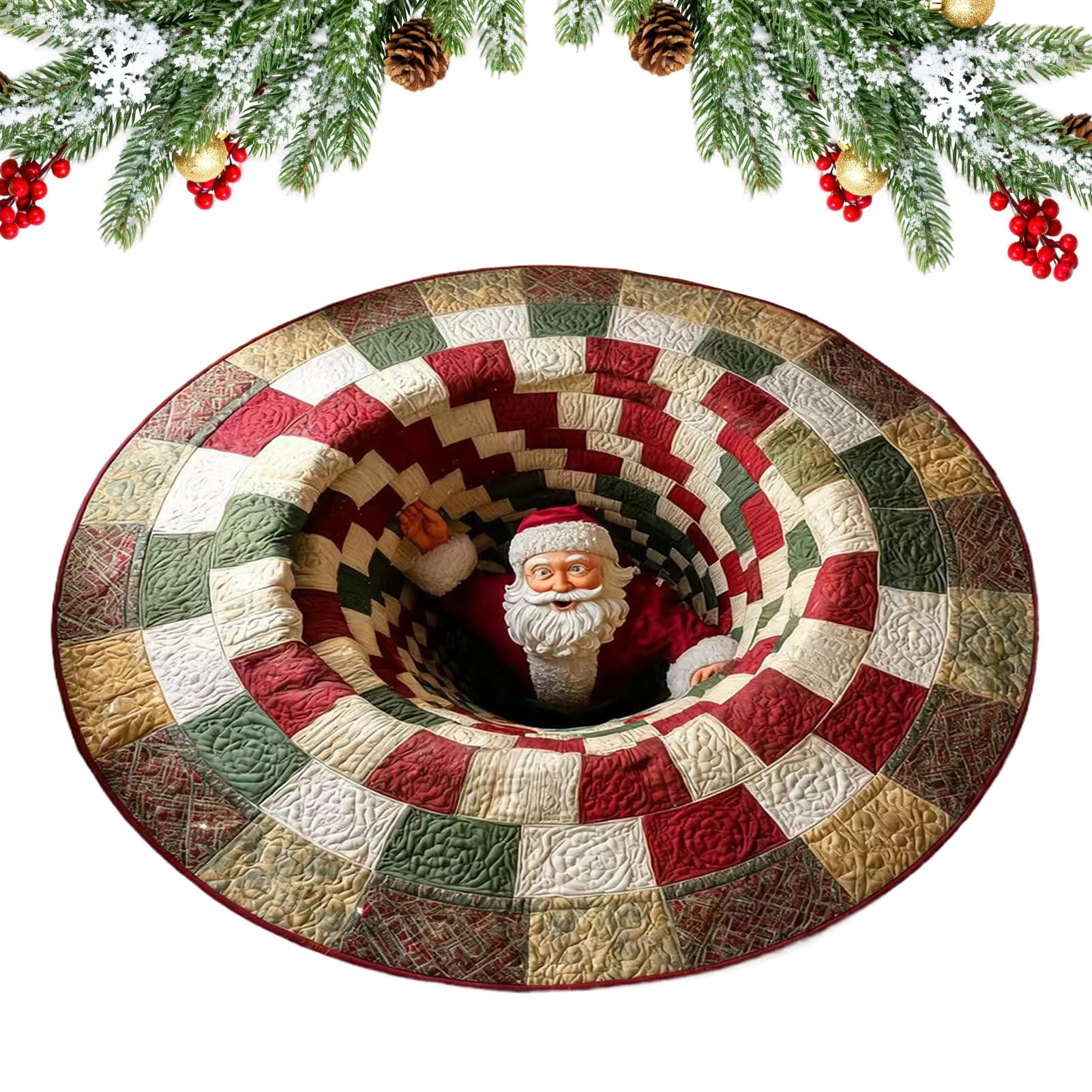 Tapis de porte d'entrée de Noël antidérapant et absorbant pour intérieur