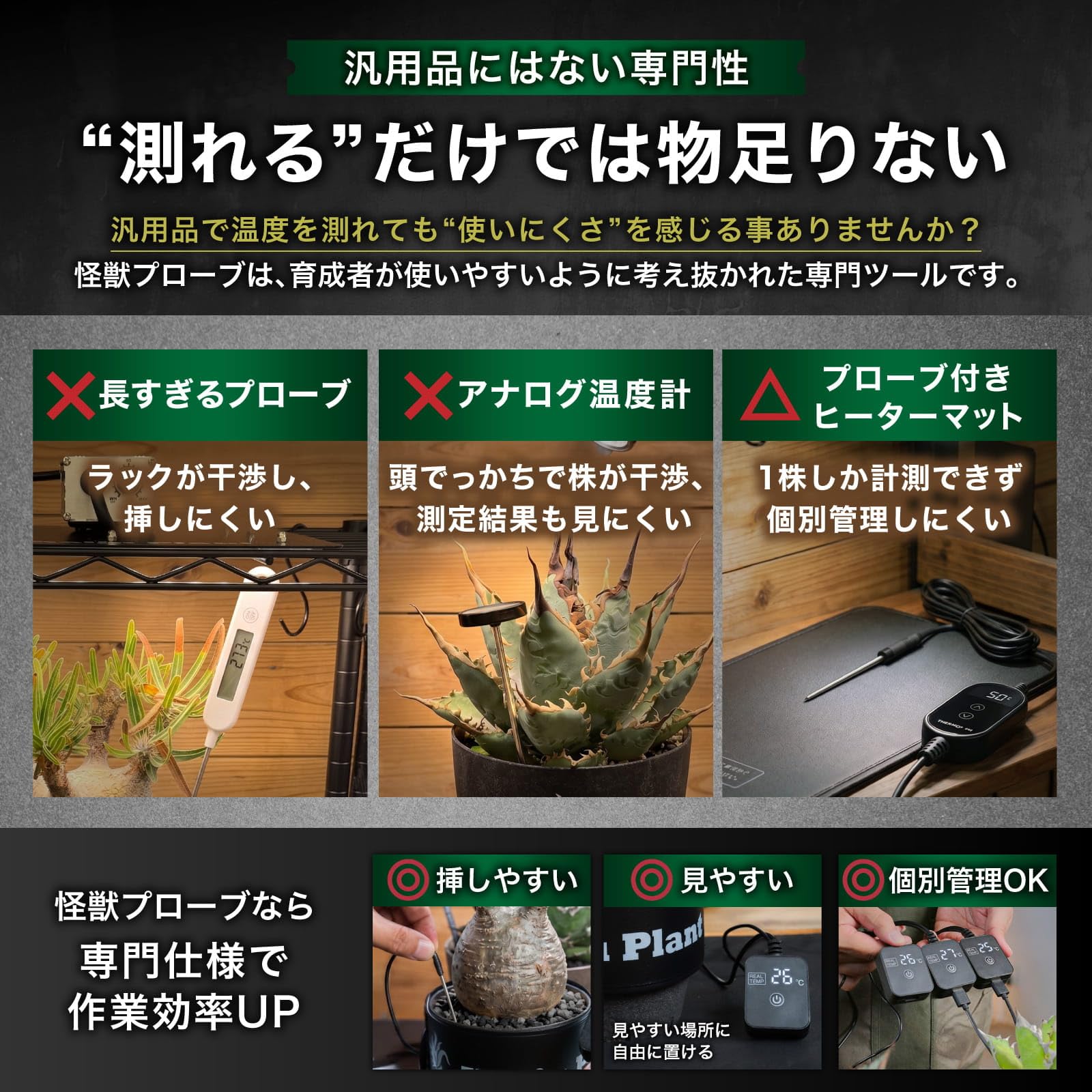 Amazon | Kaiju Plant 怪獣プローブ 園芸用温度センサー デジタル温度