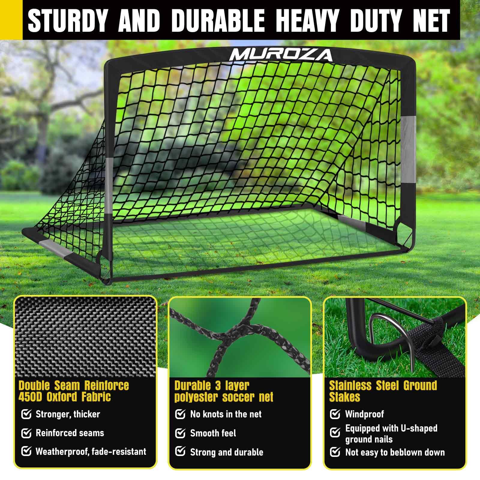Soccer Goal, Kids Soccer Goals for Backyard Set, Pop Up Soccer Net view 3