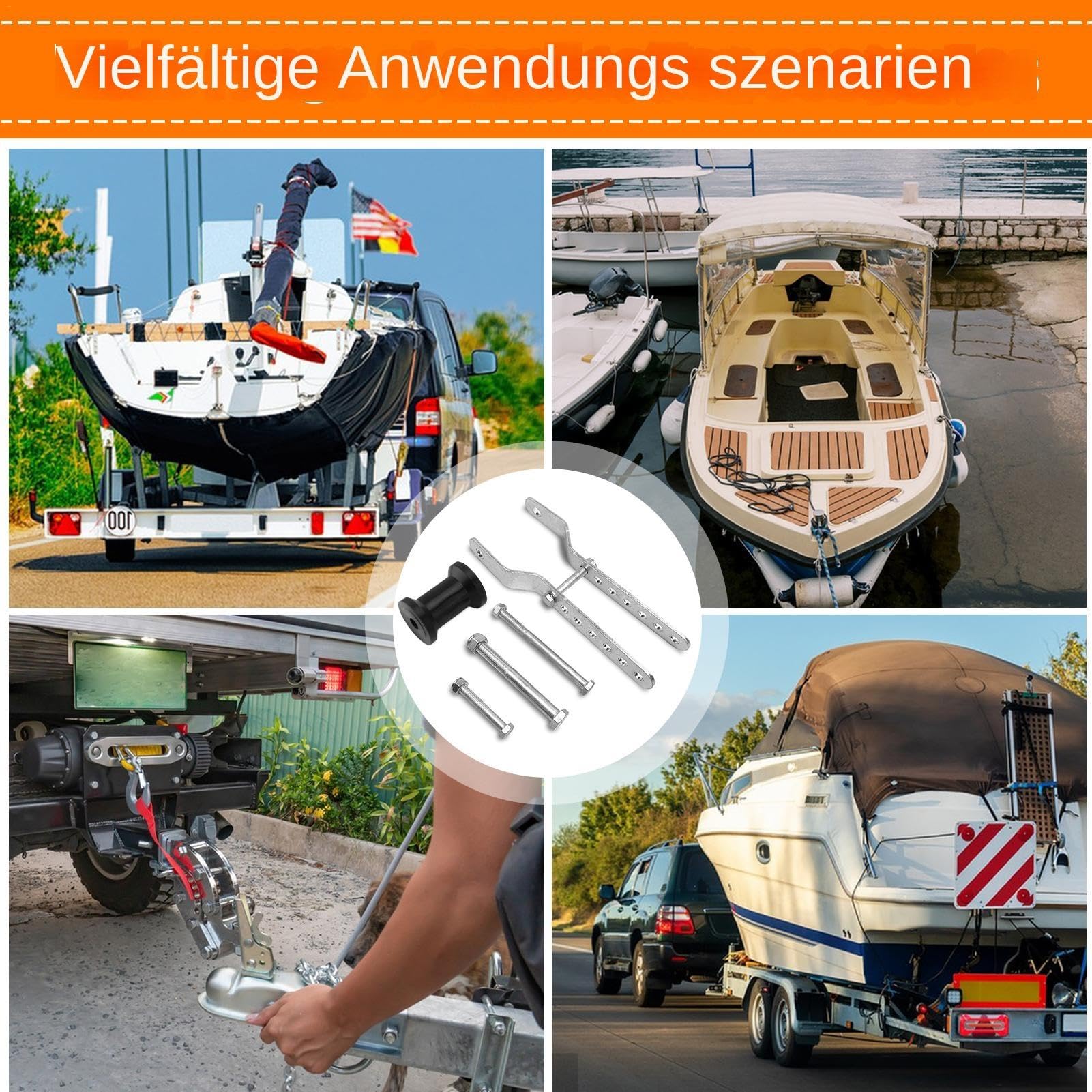 Kielrollen für Bootsanhänger, Gummi-Stopprolle – 5-Zoll-Gummimontagerolle, Gummi-Kielrolle mit Stahlplattenhalterung für Bootsanhänger-Zubehör